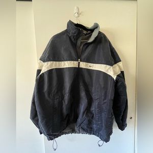 Vintage Men’s Nike Wind/Rain Jacket Navy Blue Fleece Lined Size L